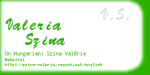 valeria szina business card